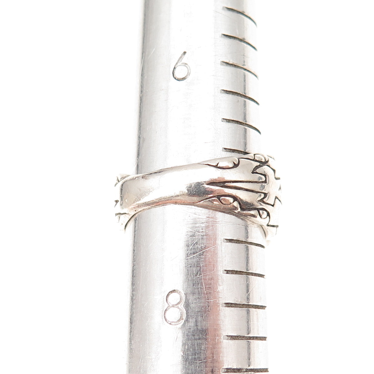 Shube 925 Sterling Silver Vintage Sun Symbol Oxidized Ring Size 7.25