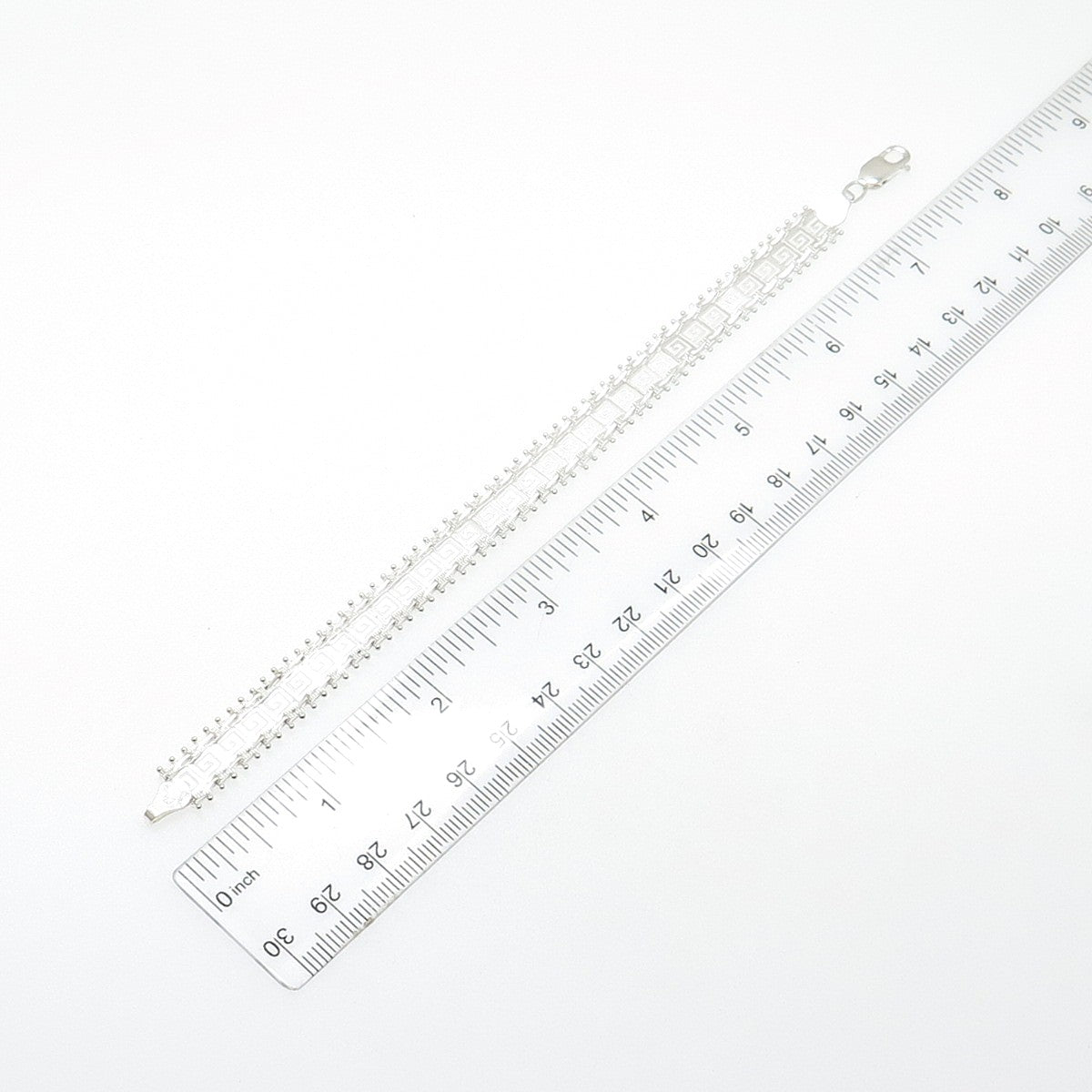 SIXSTAR MS-66 925 Sterling Silver Vintage Greek Maze Link Bracelet 7.5"