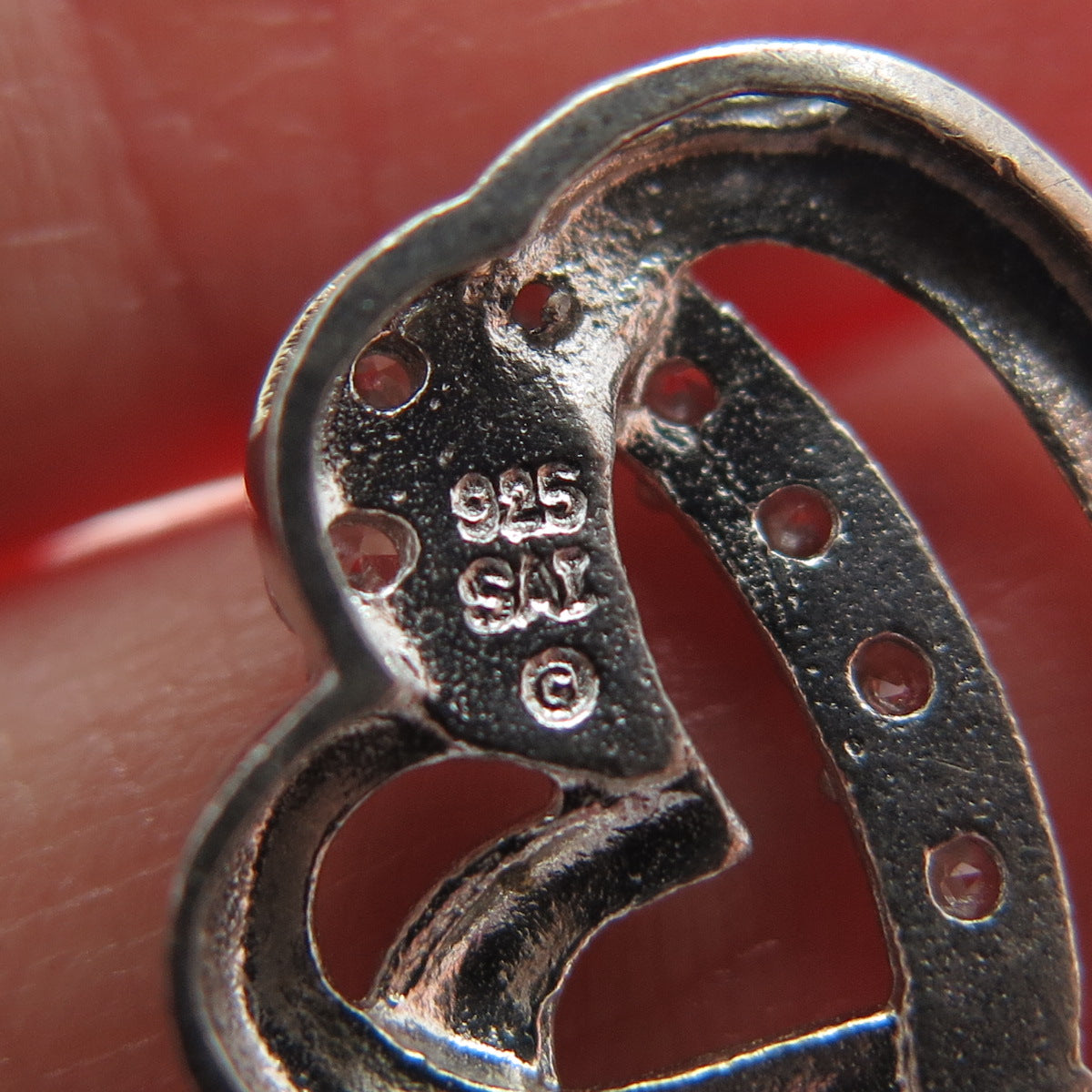 925 Sterling Silver Round-Cut C Z Heart Minimalist Slide Pendant