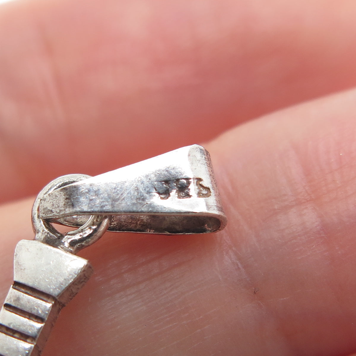 925 Sterling Silver Vintage Tennis Racket Oxidized Charm Pendant