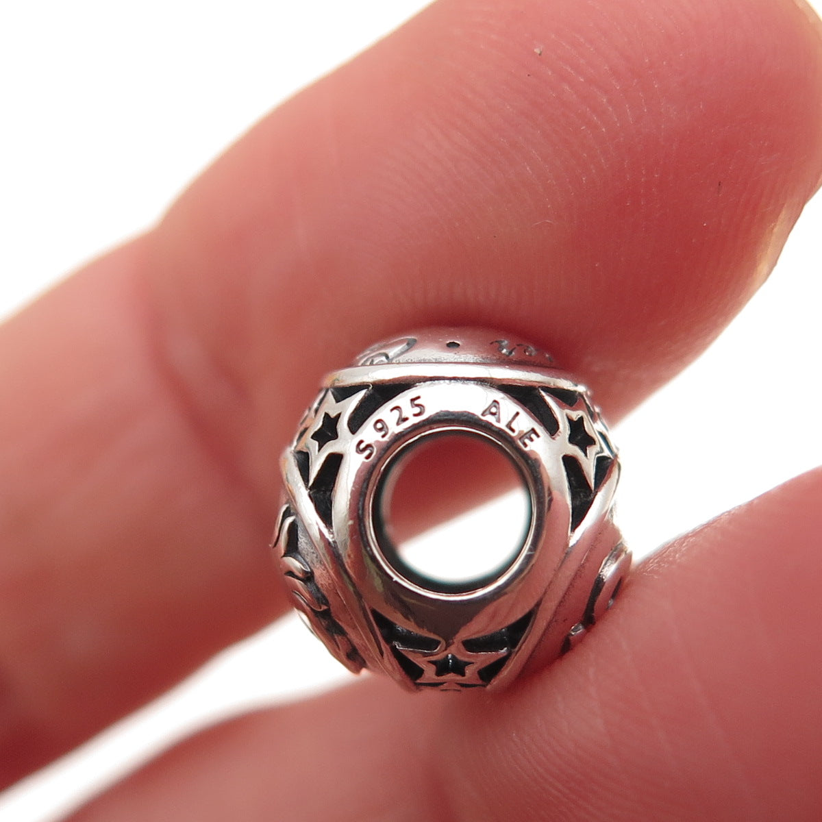 Pandora 925 Sterling Silver Cancer Zodiac Sign Slide Bead Charm