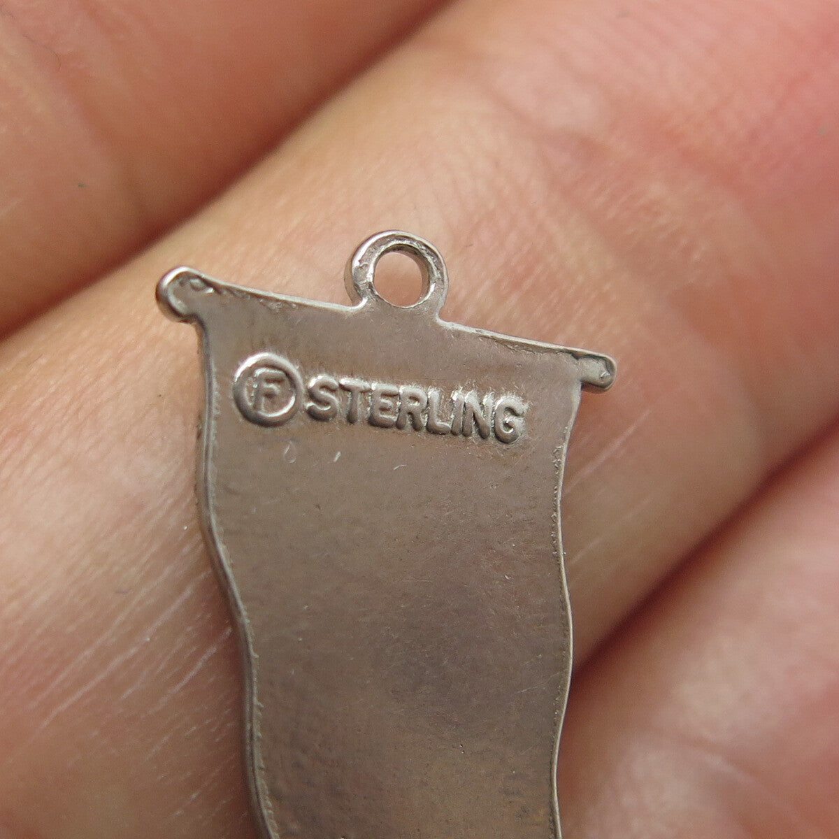 FRENCH & FRANKLIN Sterling Silver Vintage Enamel Fort Lauderdale FL Mini Pendant