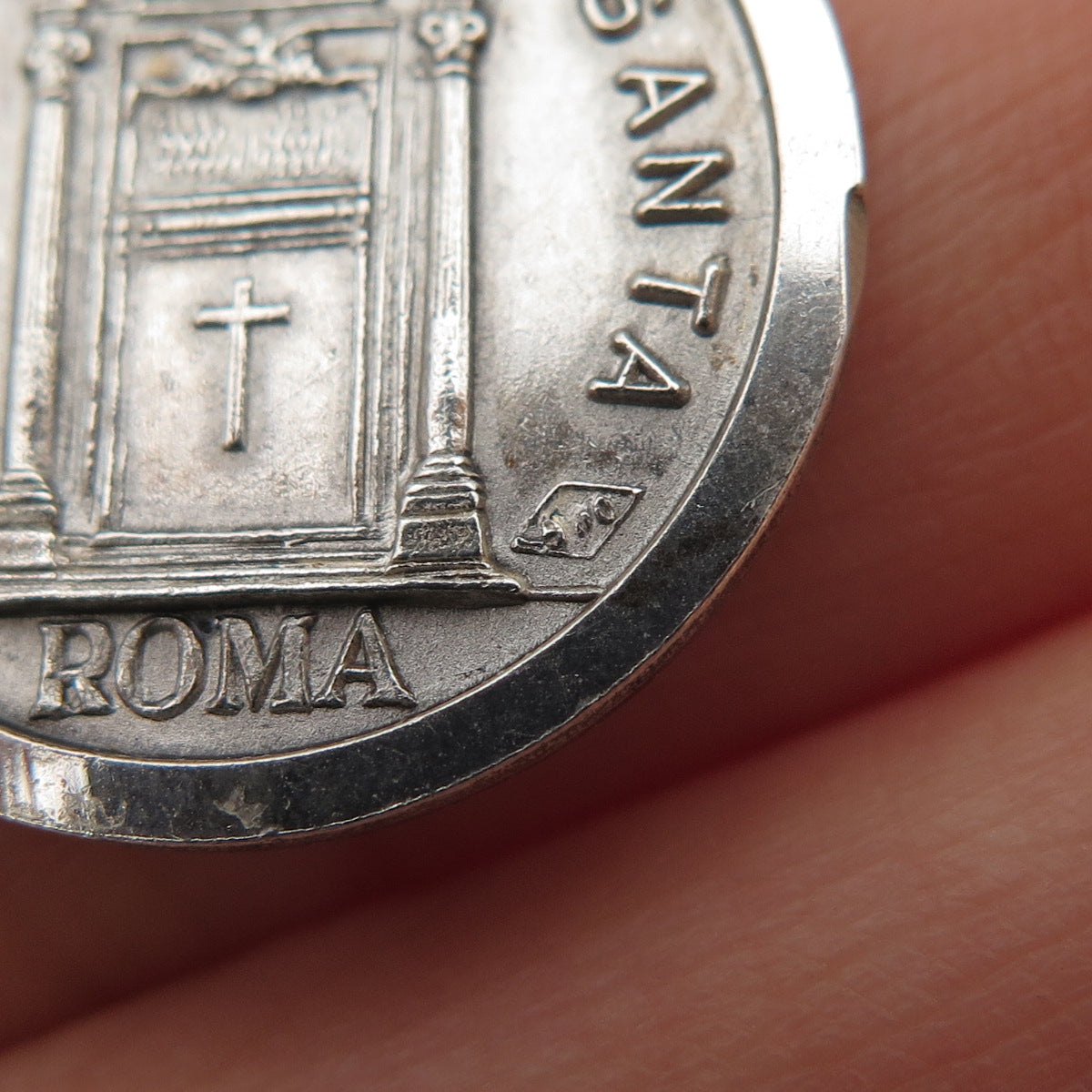 800 Silver Vintage Rome Italy Pope Paul VI St. Peter's Basilica Charm Pendant