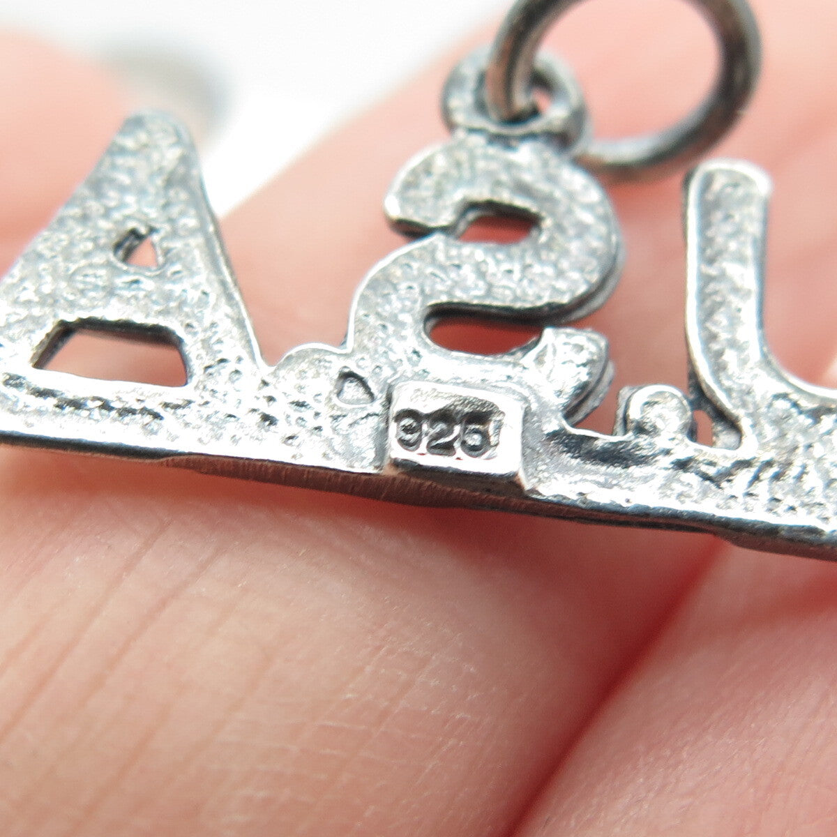 925 Sterling Silver Vintage "U. S. A" Charm Pendant