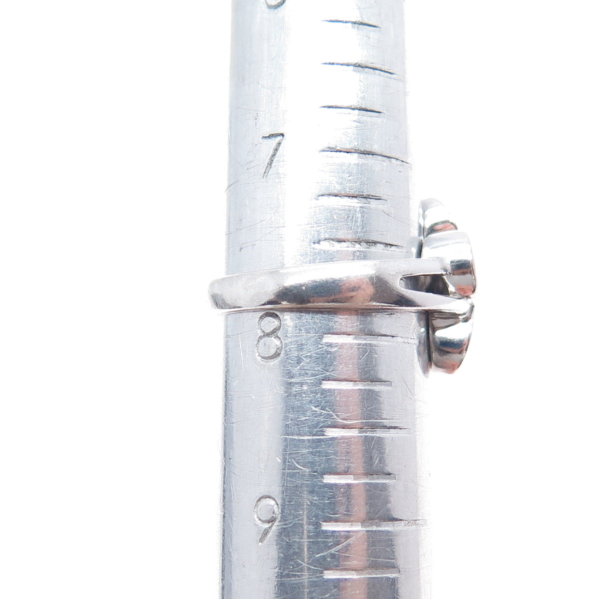 ROSS SIMONS 925 Sterling Silver Real Diamond Hope Flower Ring Size 7.75