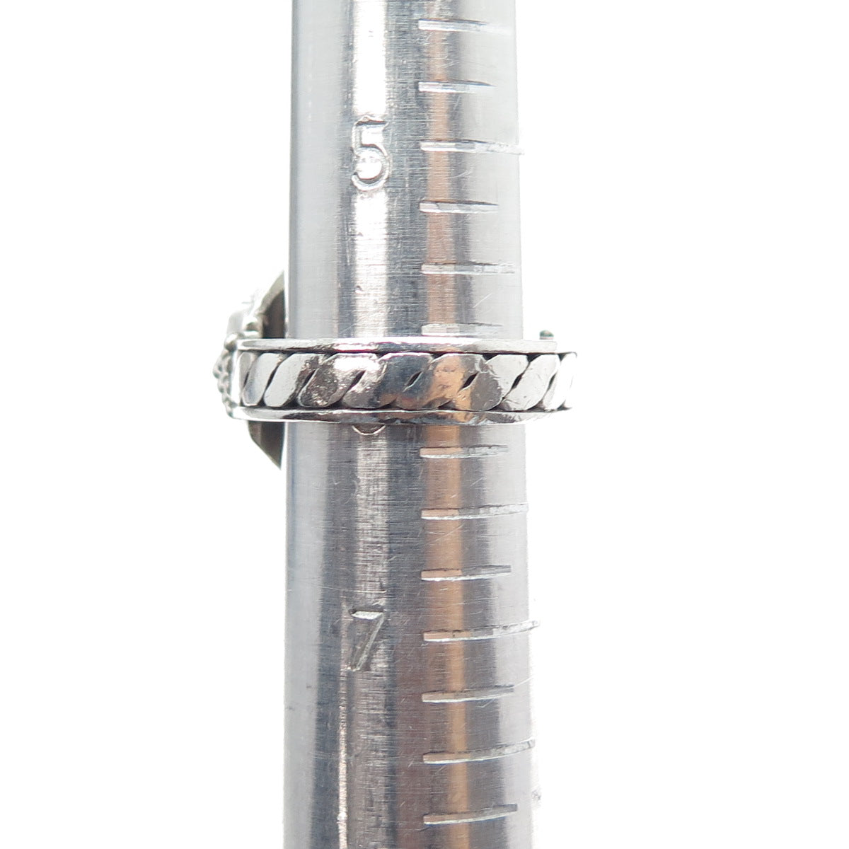 18K Gold 925 Sterling Silver Vintage Real Amber Modernist Woven Ring Size 6