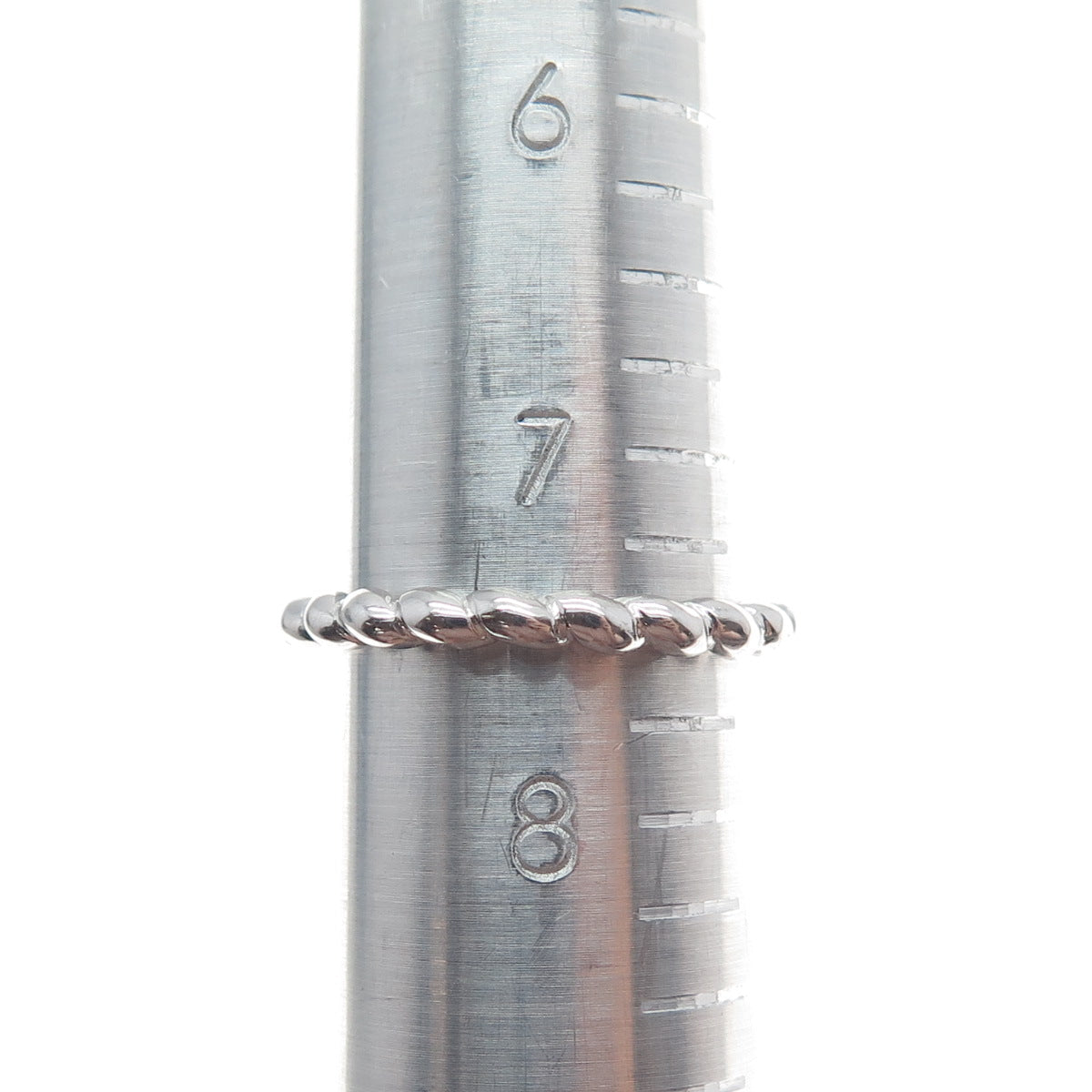 925 Sterling Silver Round-Cut Shaped Brandy C Z Twisted Ring Size 7.5