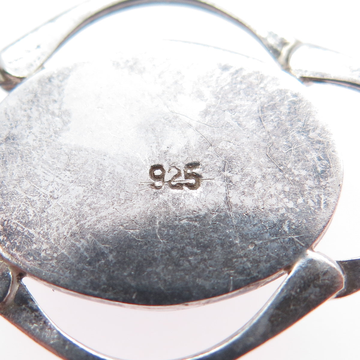 925 Sterling Silver Vintage Real Azurite Modernist Flower Charm Pendant