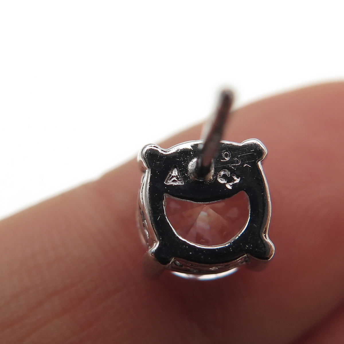 925 Sterling Silver Round-Cut C Z Stud Earrings