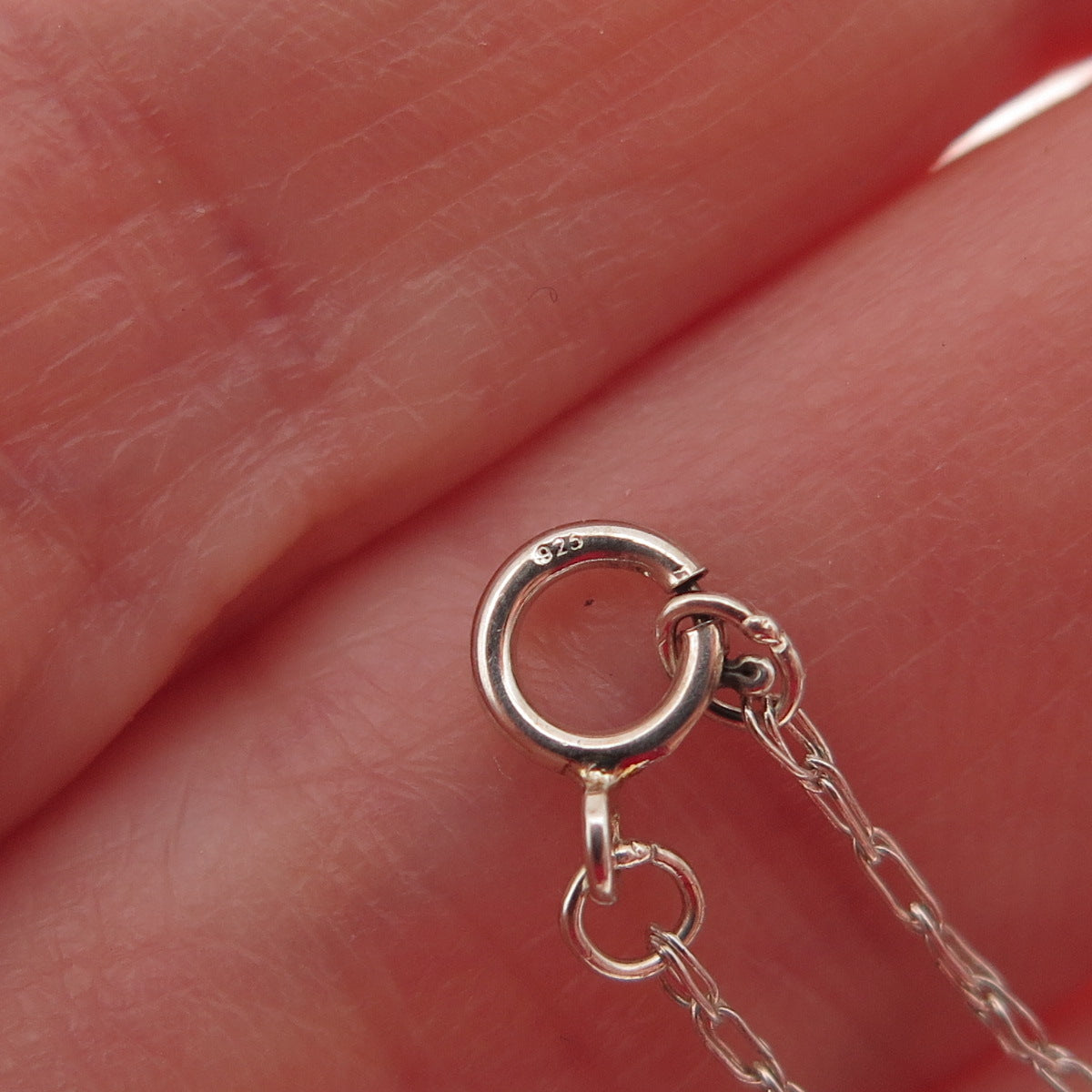 925 Sterling Vintage Heart-Cut C Z Irish Claddagh Cross Chain Necklace 22"