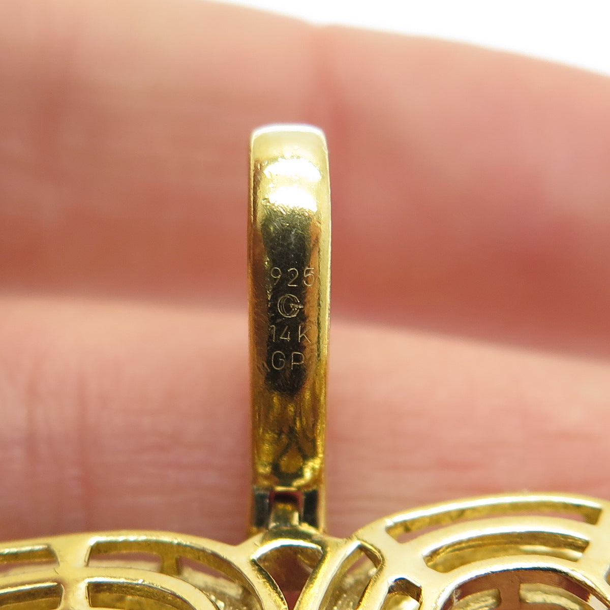 925 Sterling Silver & 14K Gold Plated Real Diamond Accent "Boss" Pendant