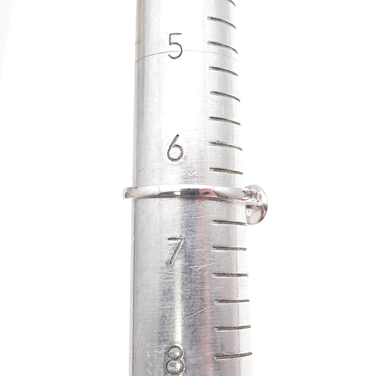 925 Sterling Silver Real Round-Cut White Topaz Engagement Ring Size 6.5