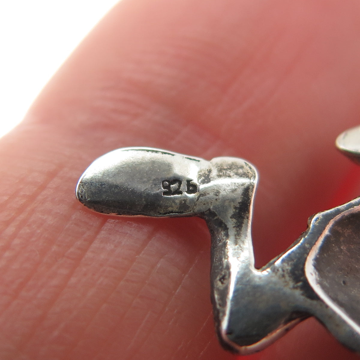 925 Sterling Silver Vintage Frog For Good Luck Oxidized Dangle Earrings