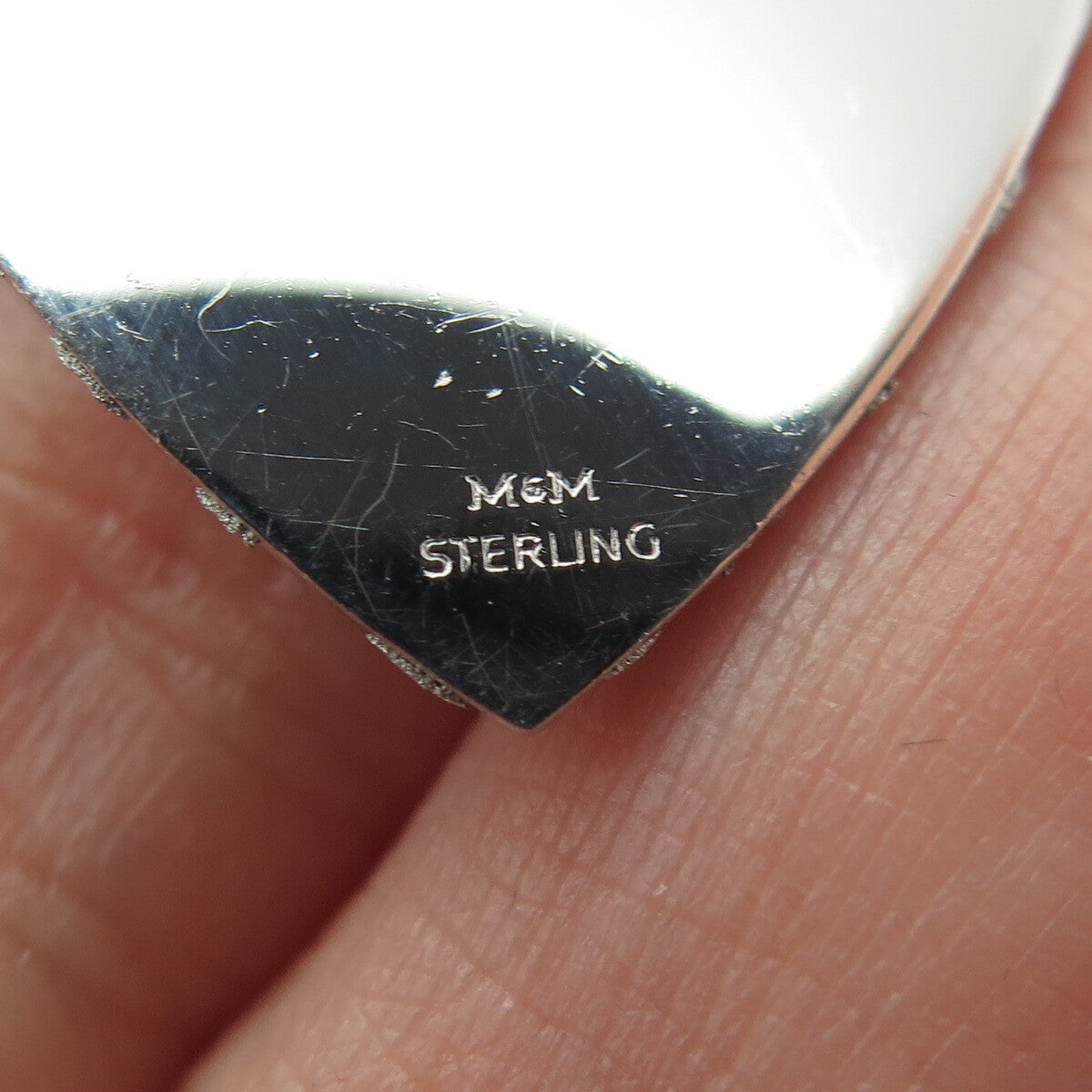 MARC MERCY 925 Sterling Silver Vintage C Z Boy Silhouette Engraved Heart Pendant