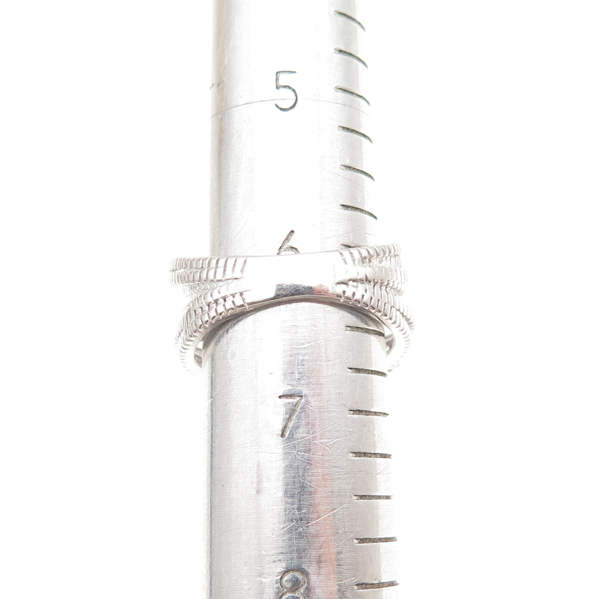 925 Sterling Silver Lab-Created Sapphire & C Z Crisscross Ring Size 6.25