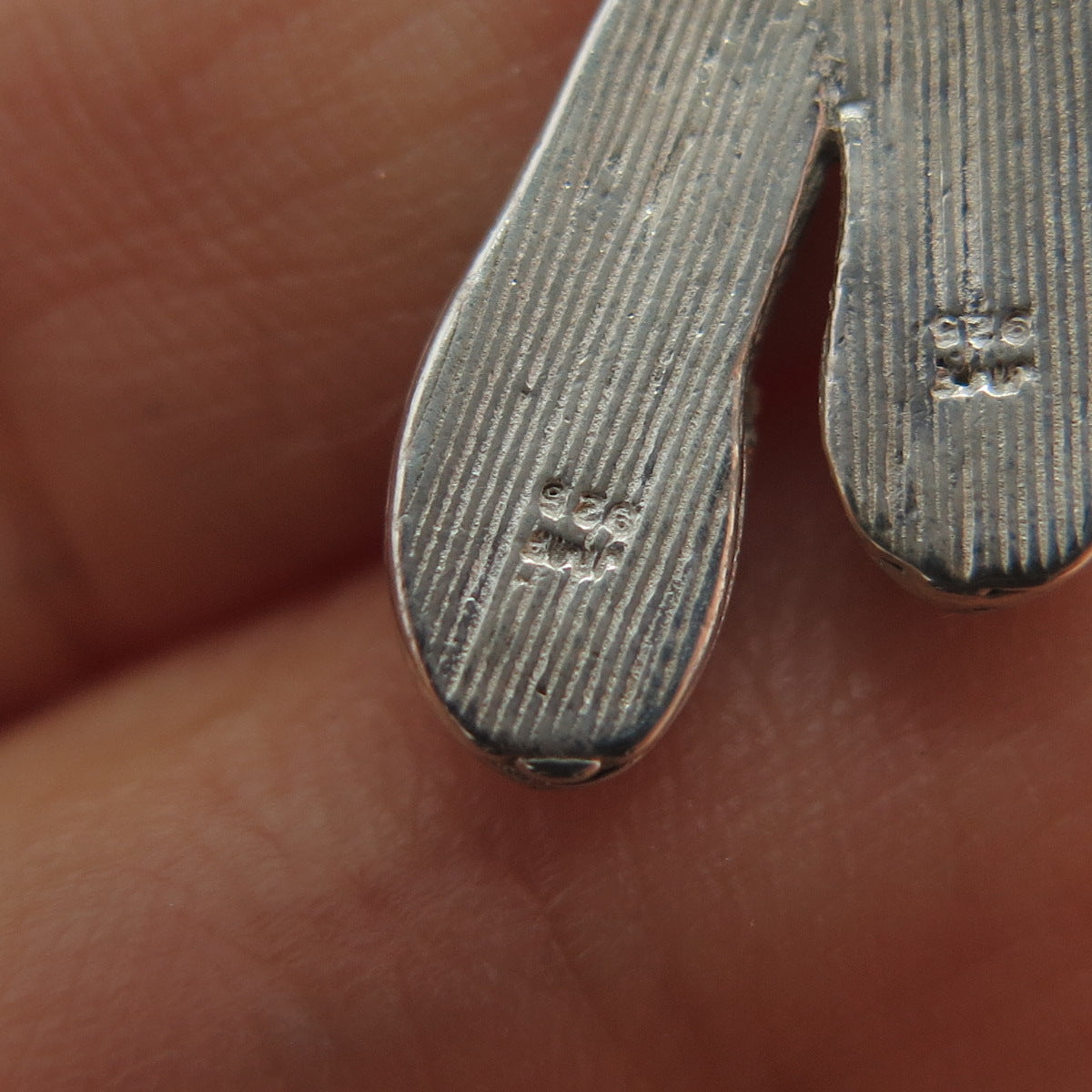 J.M. FISHER & CO 925 Sterling Silver Vintage Flip Flops Minimalist Charm Pendant