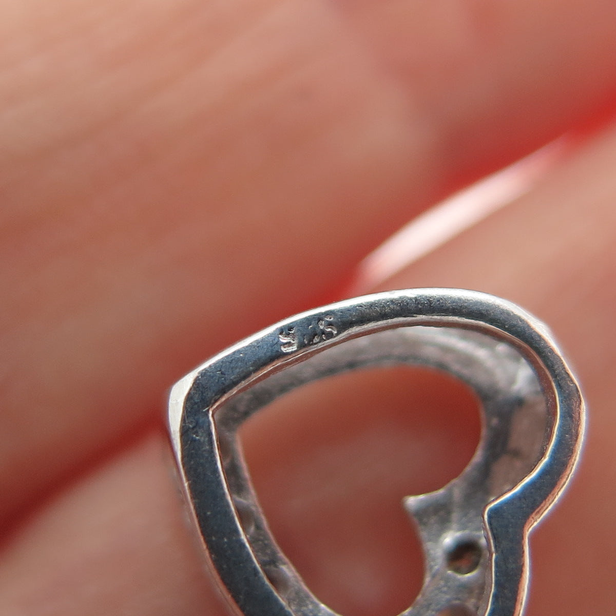 925 Sterling Silver Round-Cut C Z Heart Minimalist Slide Charm Pendant