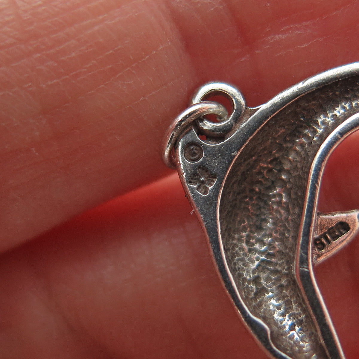 SUNWEST 925 Sterling Silver Vintage Dolphin Oxidized Minimalist Charm Pendant