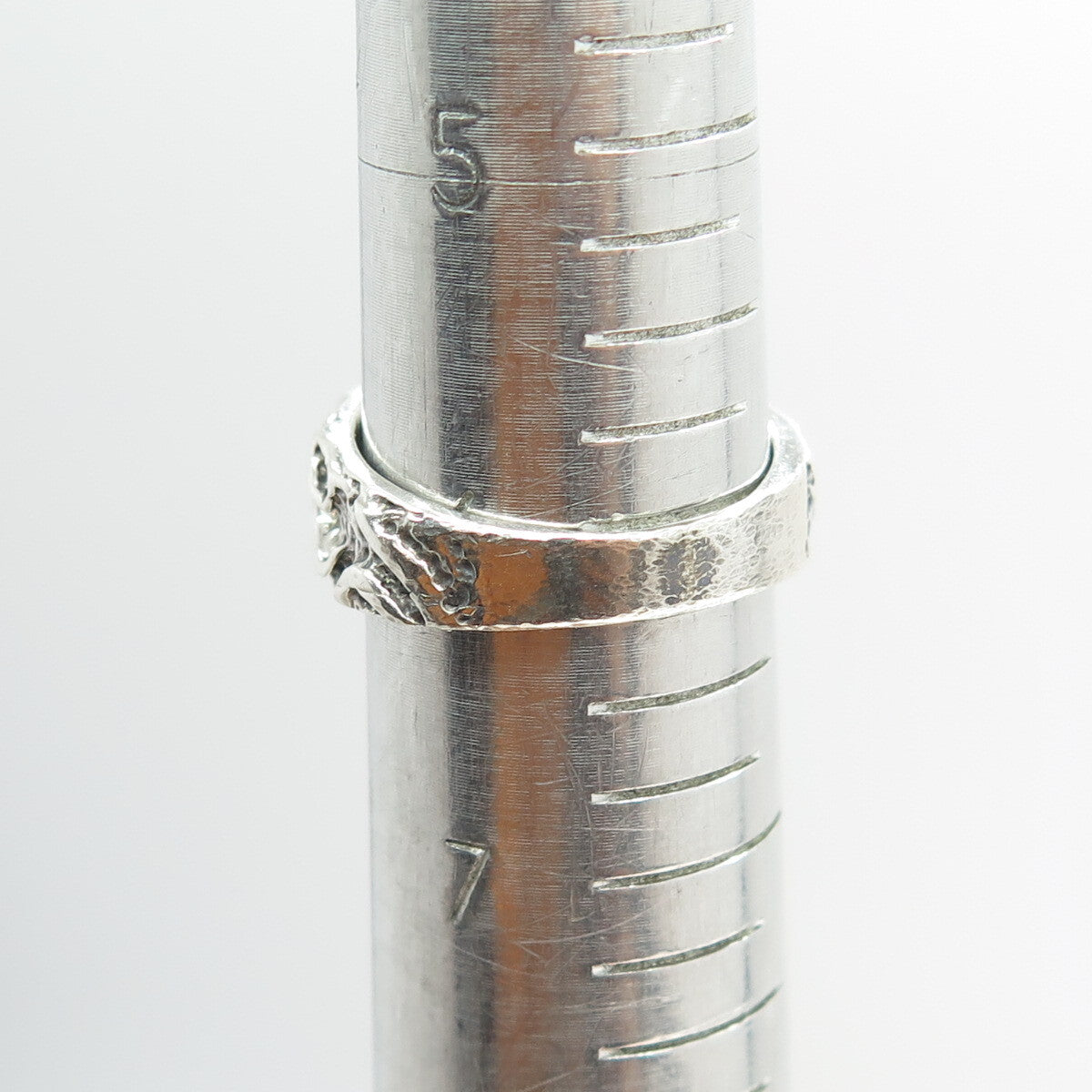 925 Sterling Silver Vintage EFS Mexico Modernist Oxidized Ring Size 6.25