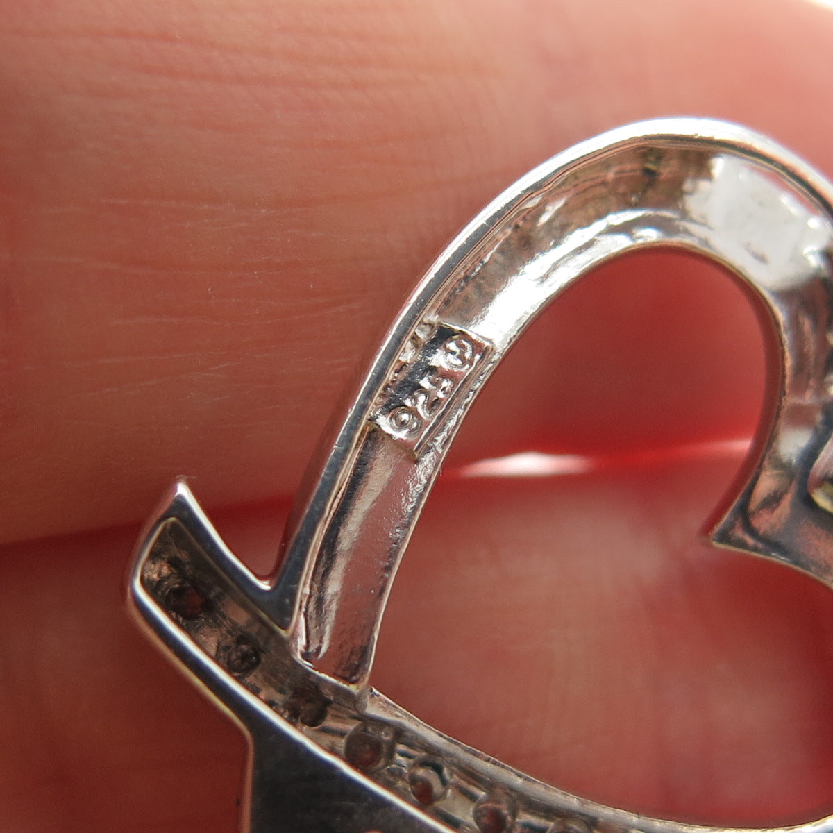 925 Sterling Silver Real Round-Cut Diamond Heart Minimalist Slide Charm Pendant