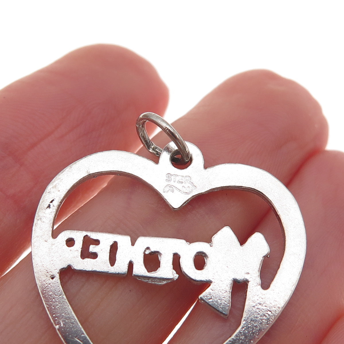 925 Sterling Silver Vintage Mother Heart Charm Pendant