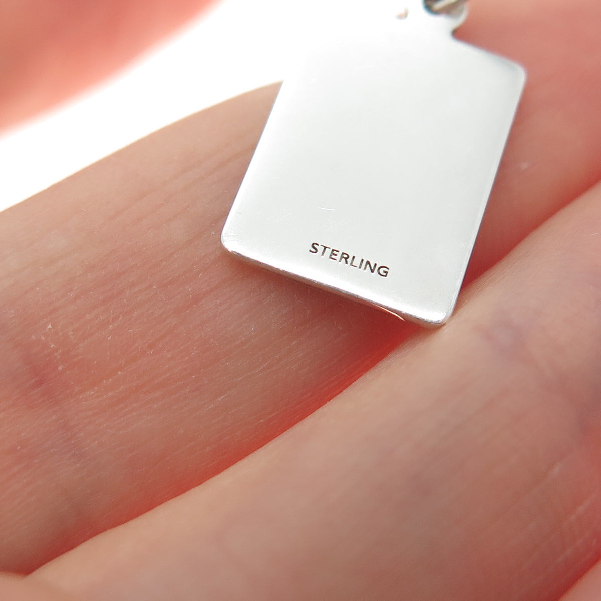 925 Sterling Silver Red Enamel I Will Enjoy Long Minimalist Charm Pendant
