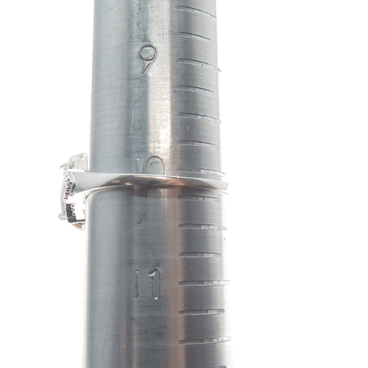 CHUCK CLEMENCY 925 Sterling Silver Real Cushion-Cut Kunzite Ring Size 10.25