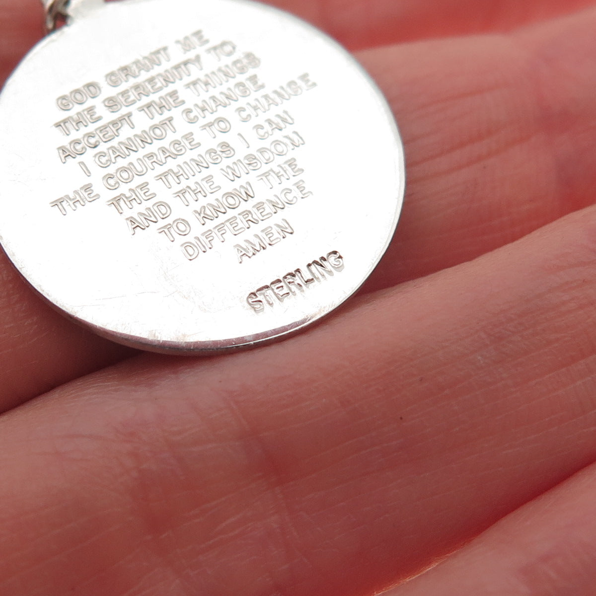 925 Sterling Silver Vintage Prayer Hands Charm Pendant