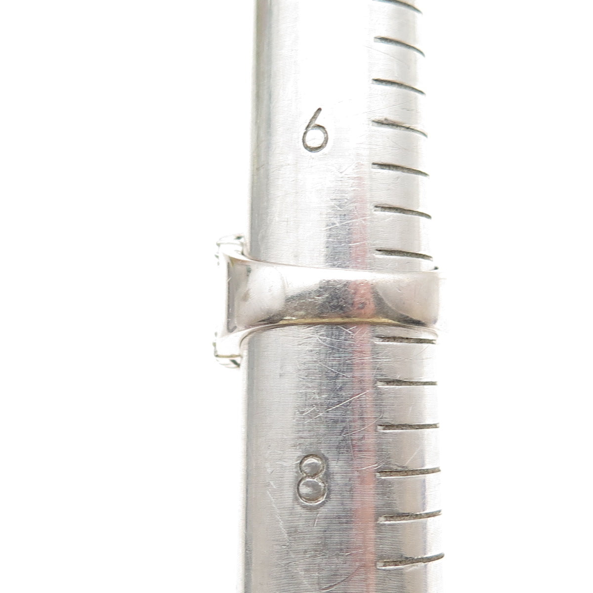 ESPO Joseph Esposito 925 Sterling Silver 2-Tone C Z Hammered Ring Size 7.25