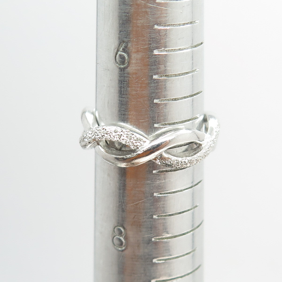 925 Sterling Silver All Around Infinity Link Band Ring Size 7.25