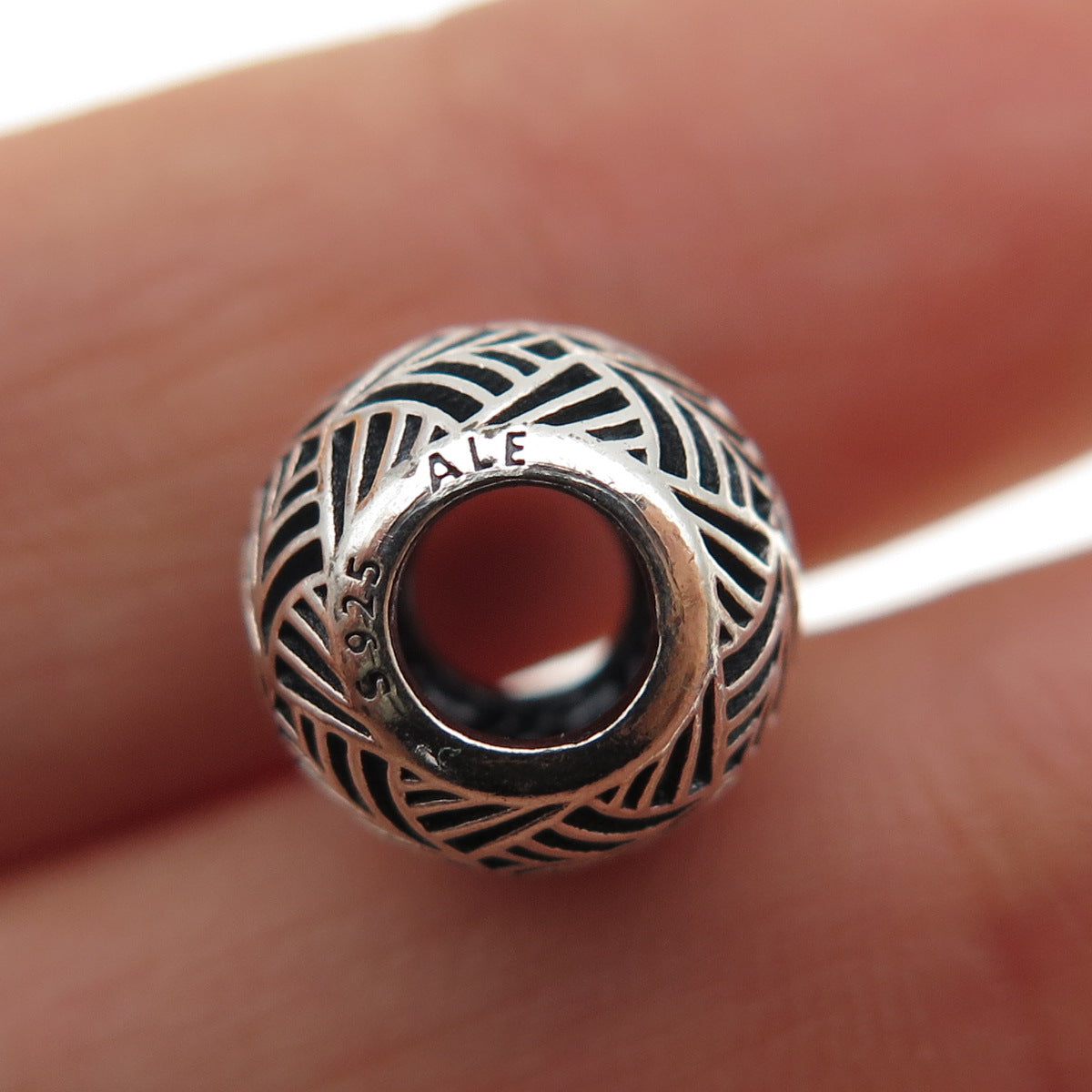 PANDORA 925 Sterling Silver Tropicana Palm Leaf Slide Bead Charm