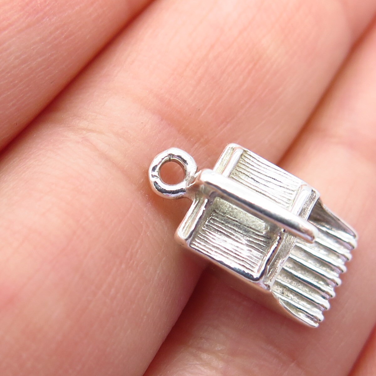 925 Sterling Silver Vintage Cranberry Scoop For Machine Charm Pendant