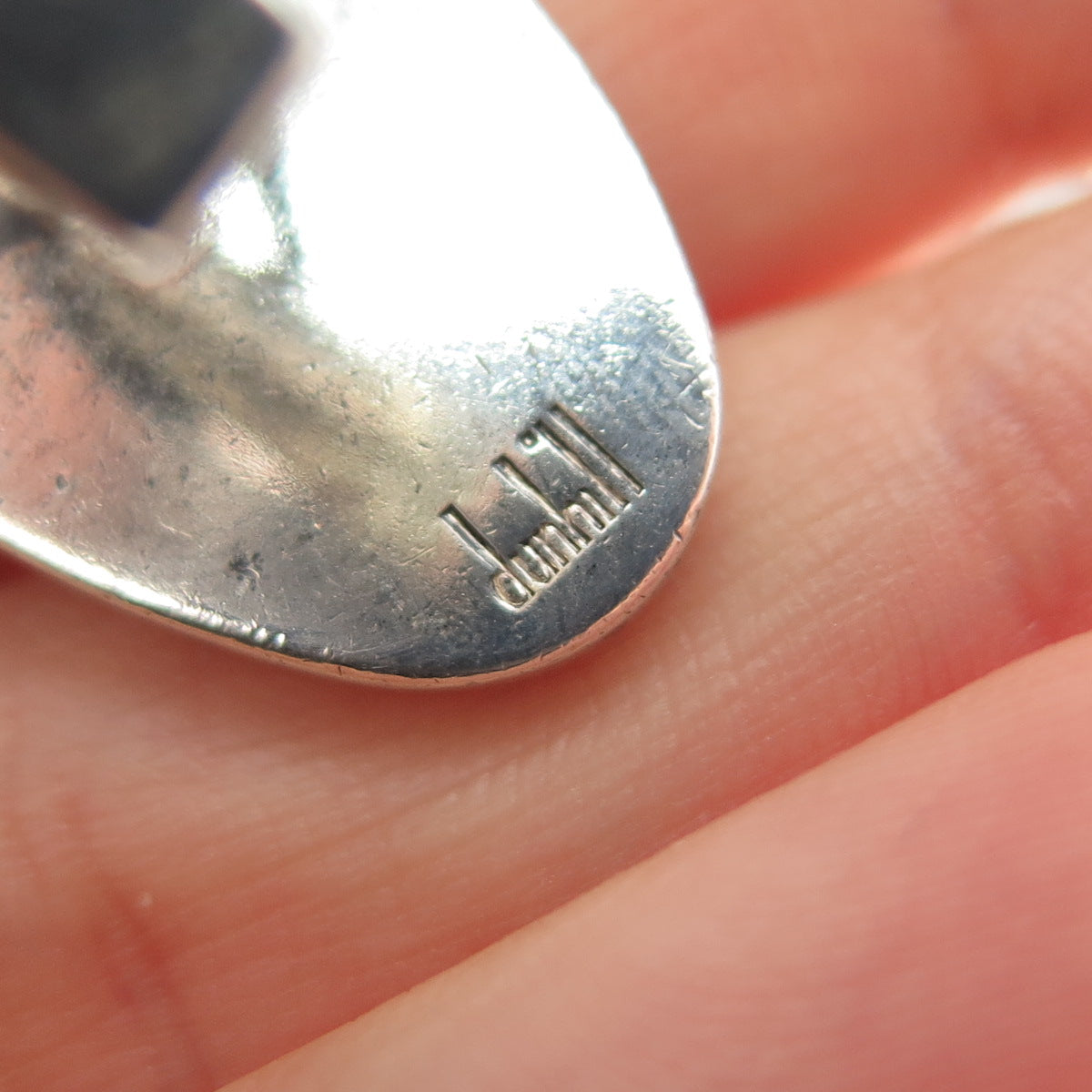 DUNHILL 925 Sterling Silver Vintage Venus de Milo Silhouette Oxidized Cufflinks