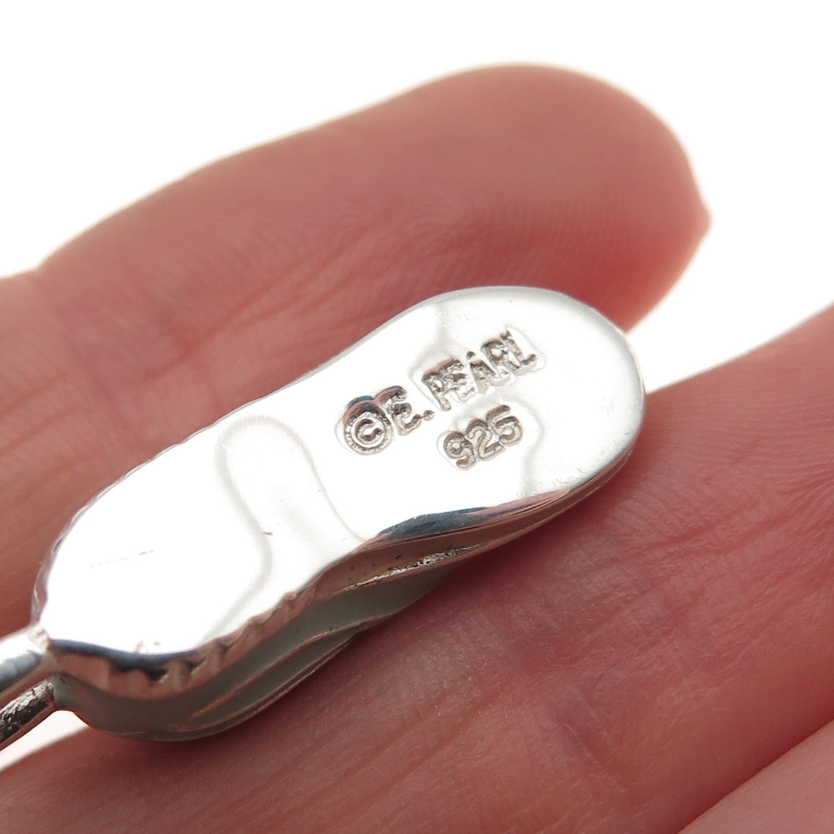E. Pearl 925 Sterling Silver Vintage Enamel Sneakers Shoe 3D Charm Pendant