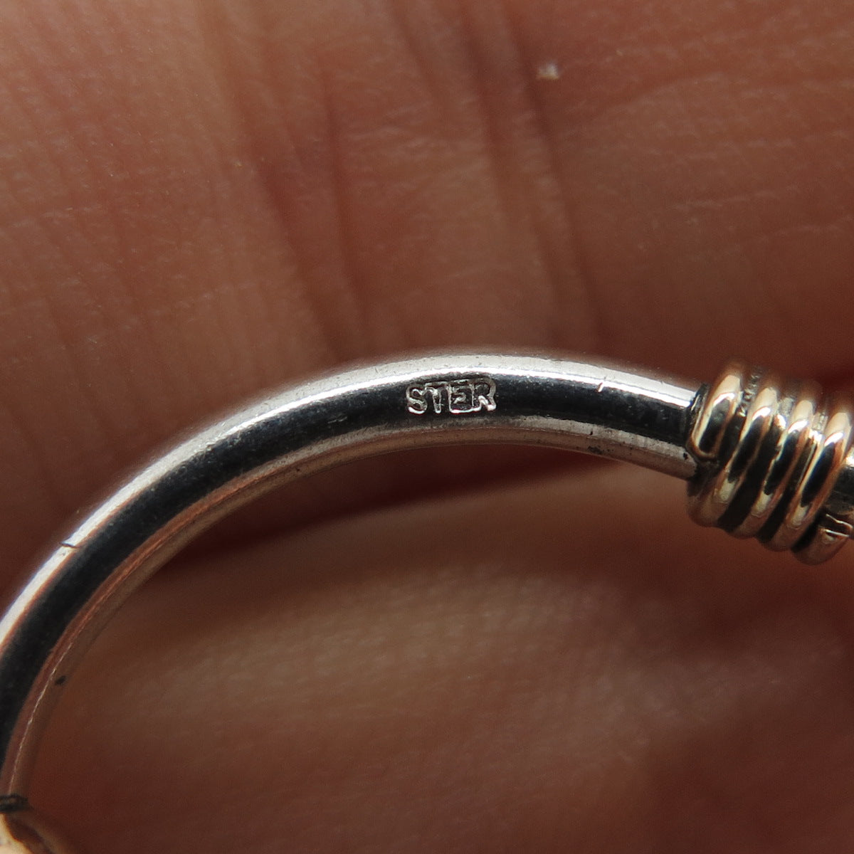 925 Sterling Silver Rose Gold Filled Vintage Modernist Teardrop Dangle Earrings