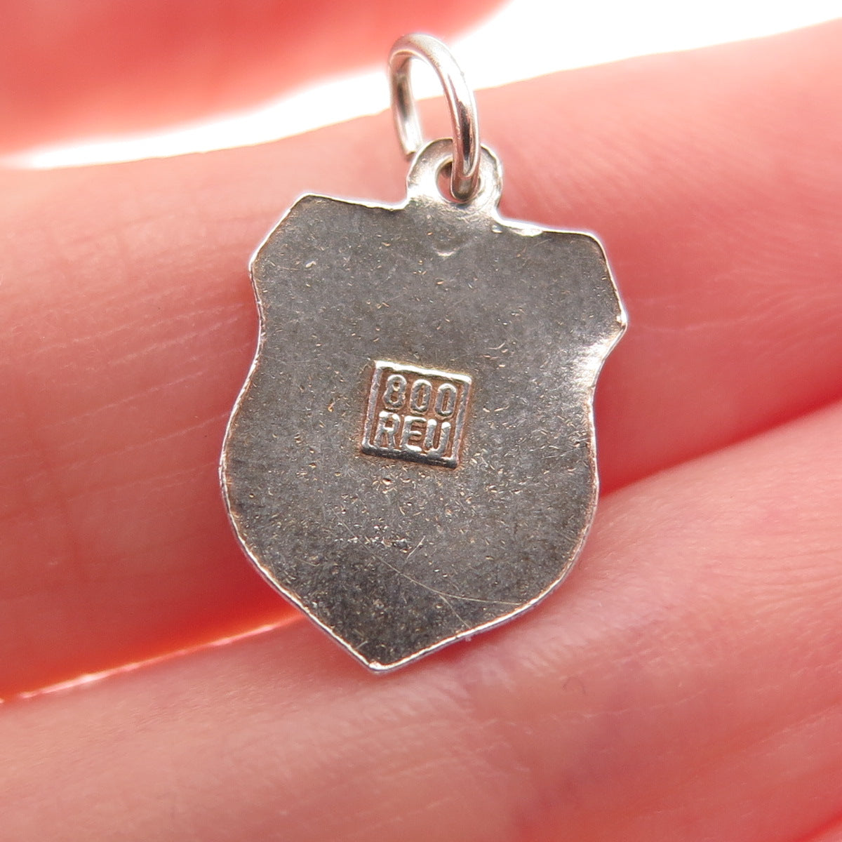 Fritz Reu & Co. 800 Silver Vintage Enamel Frankfurt am Main Mini Charm Pendant