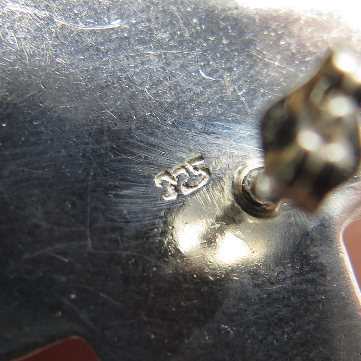 925 Sterling Silver 2-Tone Vintage "X" Modernist Earrings