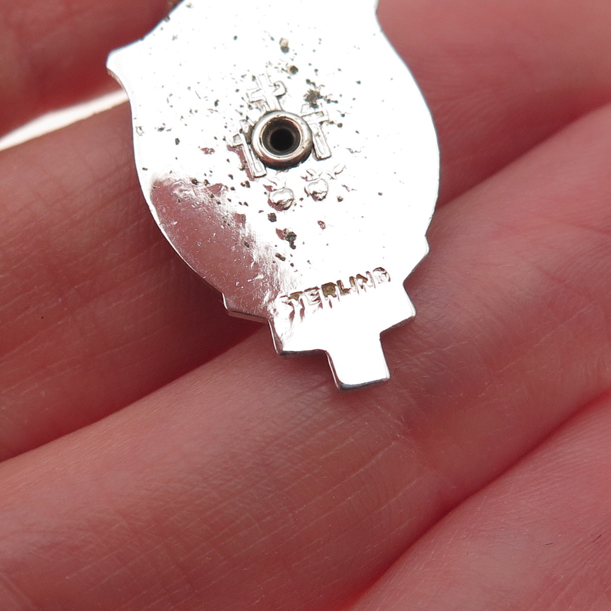 925 Sterling Silver Antique Art Deco Real MOP & Marcasite St. Mary Charm Pendant