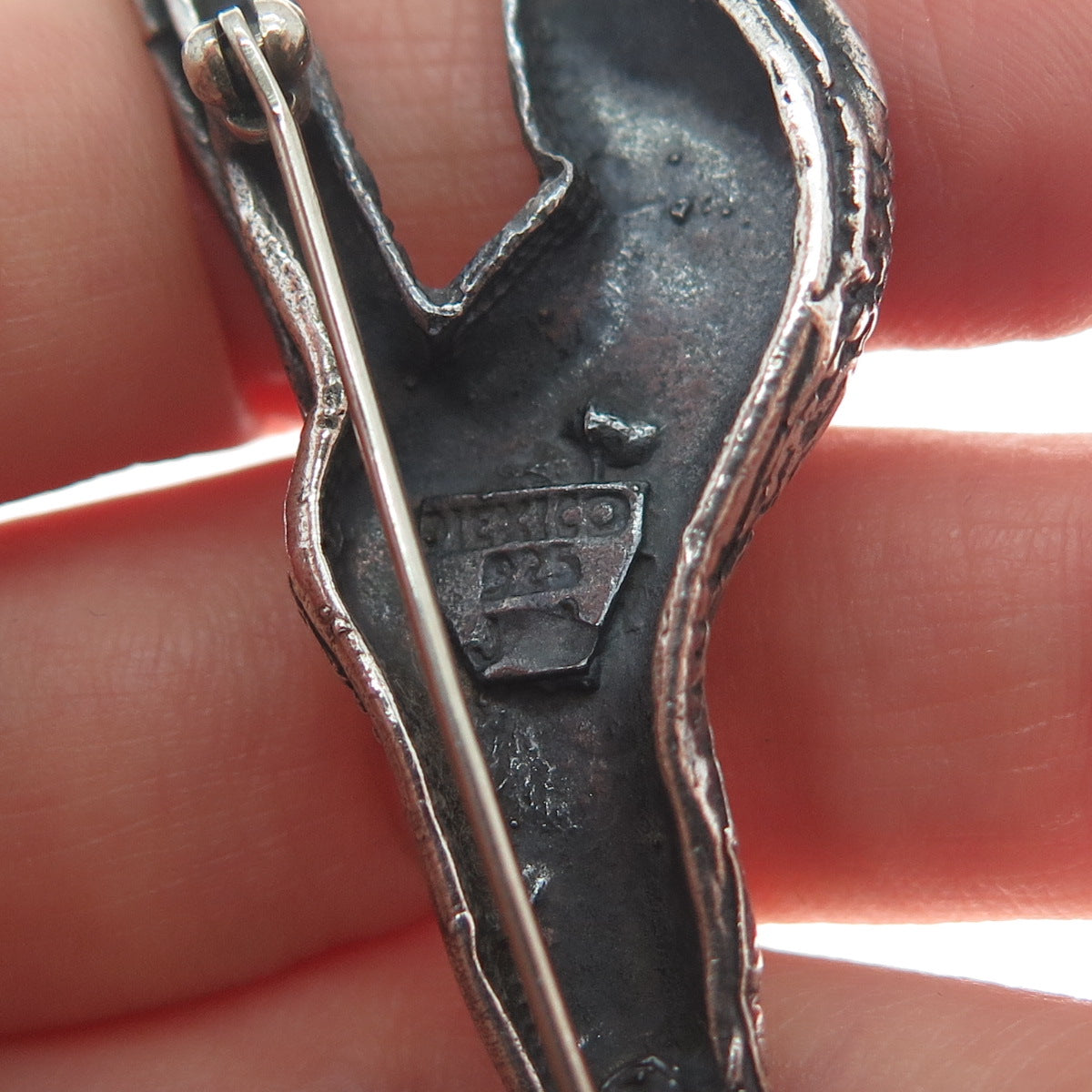 925 Sterling Silver Vintage Mexico Giraffe Oxidized Pin Brooch