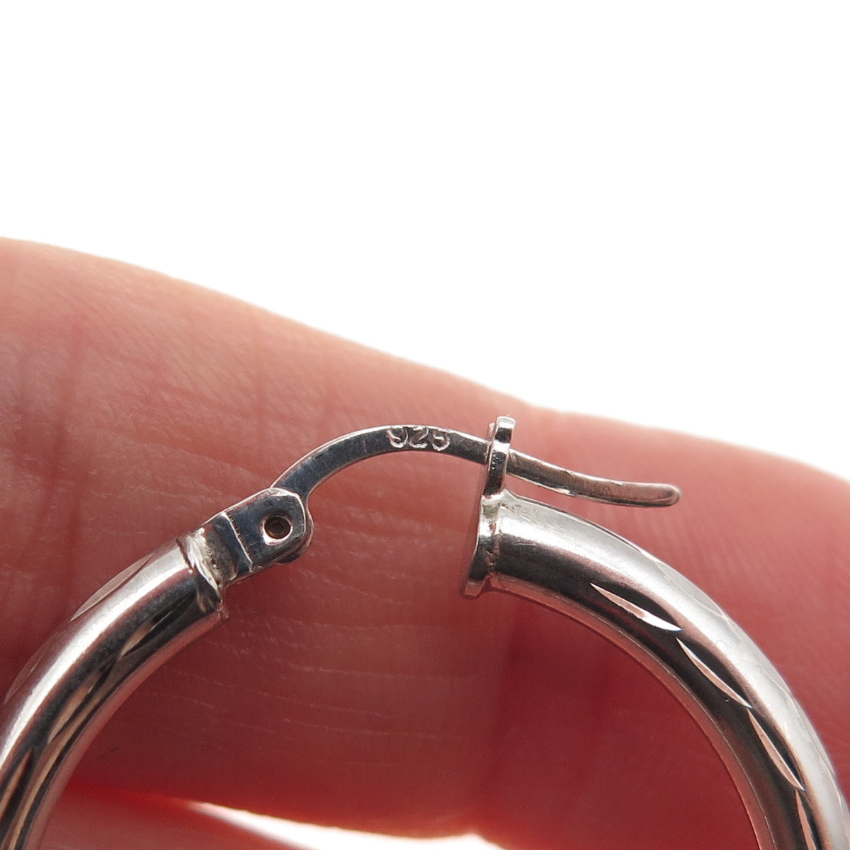 925 Sterling Silver Marquise-Cut Hoop Earrings