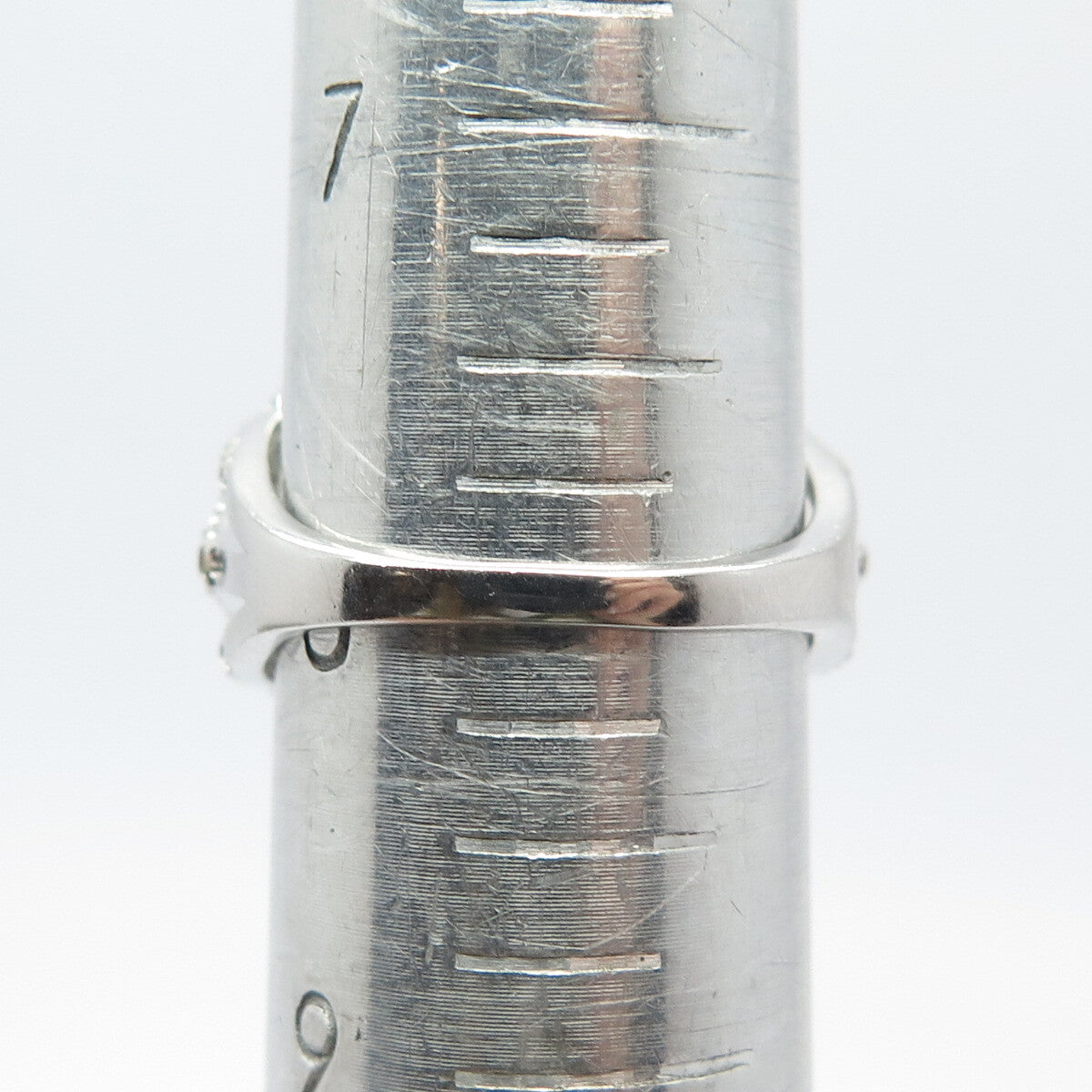 925 Sterling Silver Real Green Amethyst & White Topaz Gem Ring Size 8