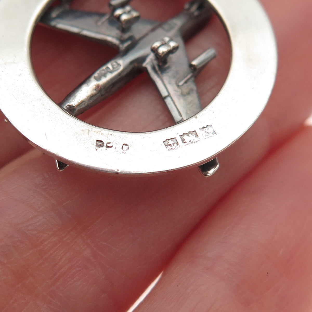 Payton Pepper & Sons Sterling Silver Vintage 1964 Birmingham Airplane Pendant