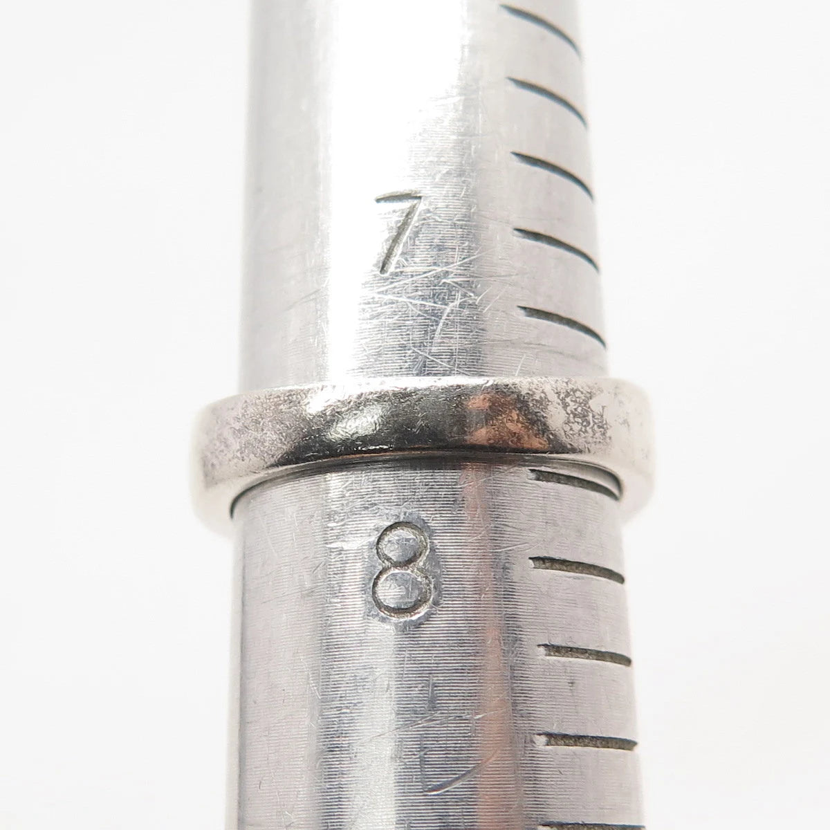 925 Sterling Silver Vintage Ribbed Ring Size 7.75