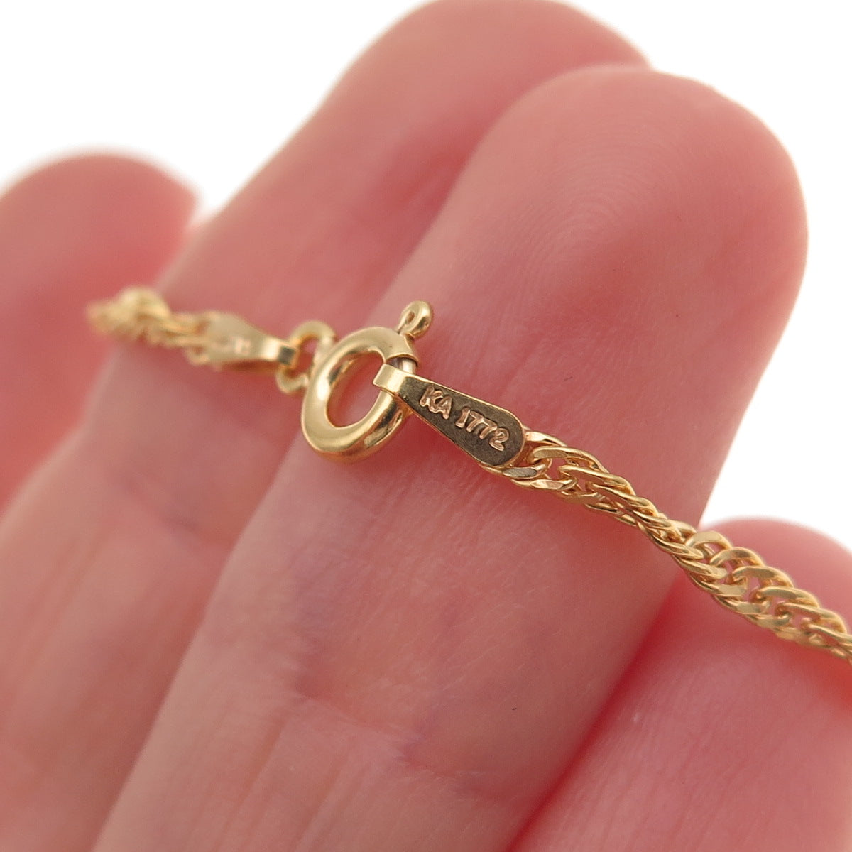 Karizia Spa KA-1772 925 Sterling Gold Plated Italy Singapore Chain Necklace 24"