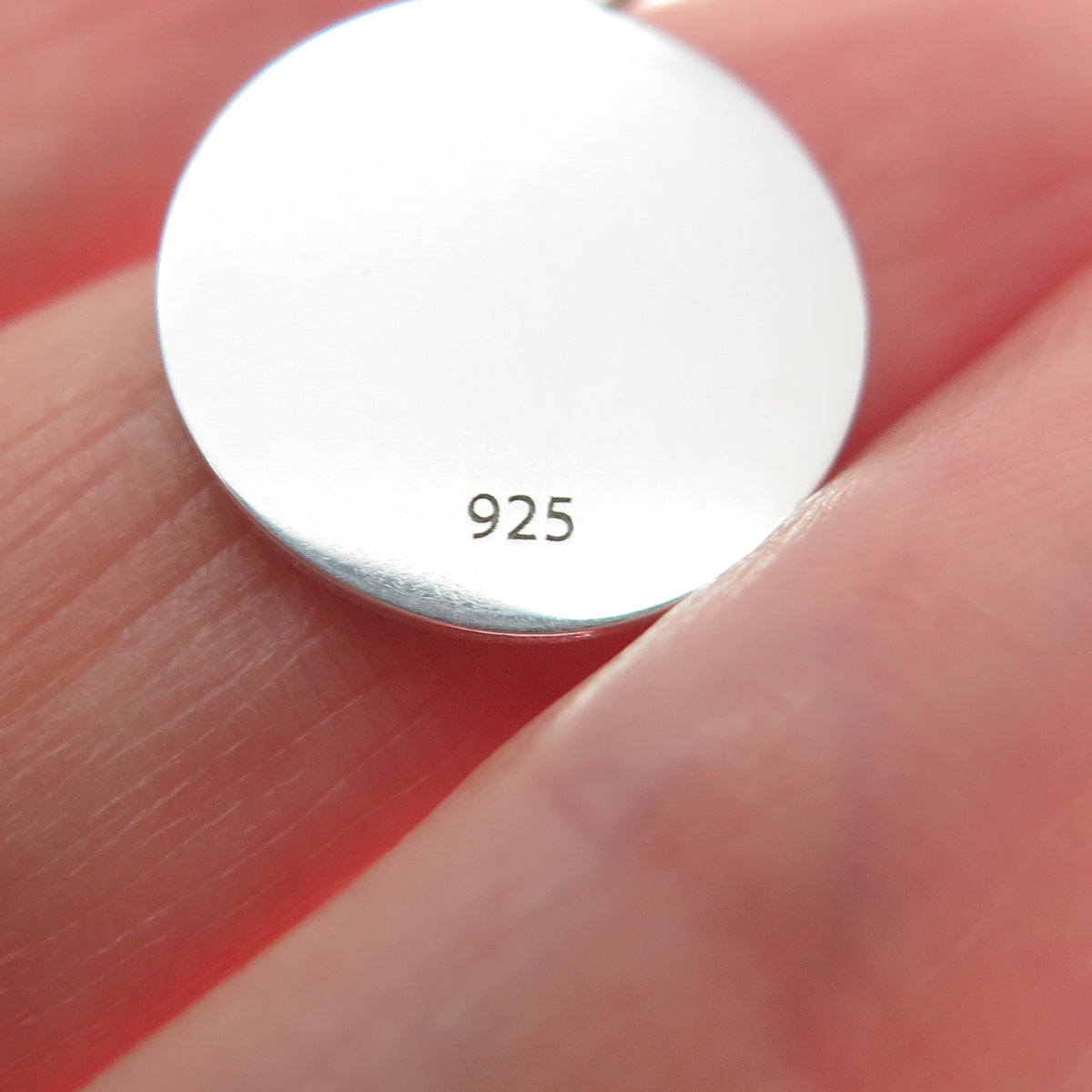 925 Sterling Silver Turquoise Enamel USA Map Round Tag Minimalist Charm Pendant
