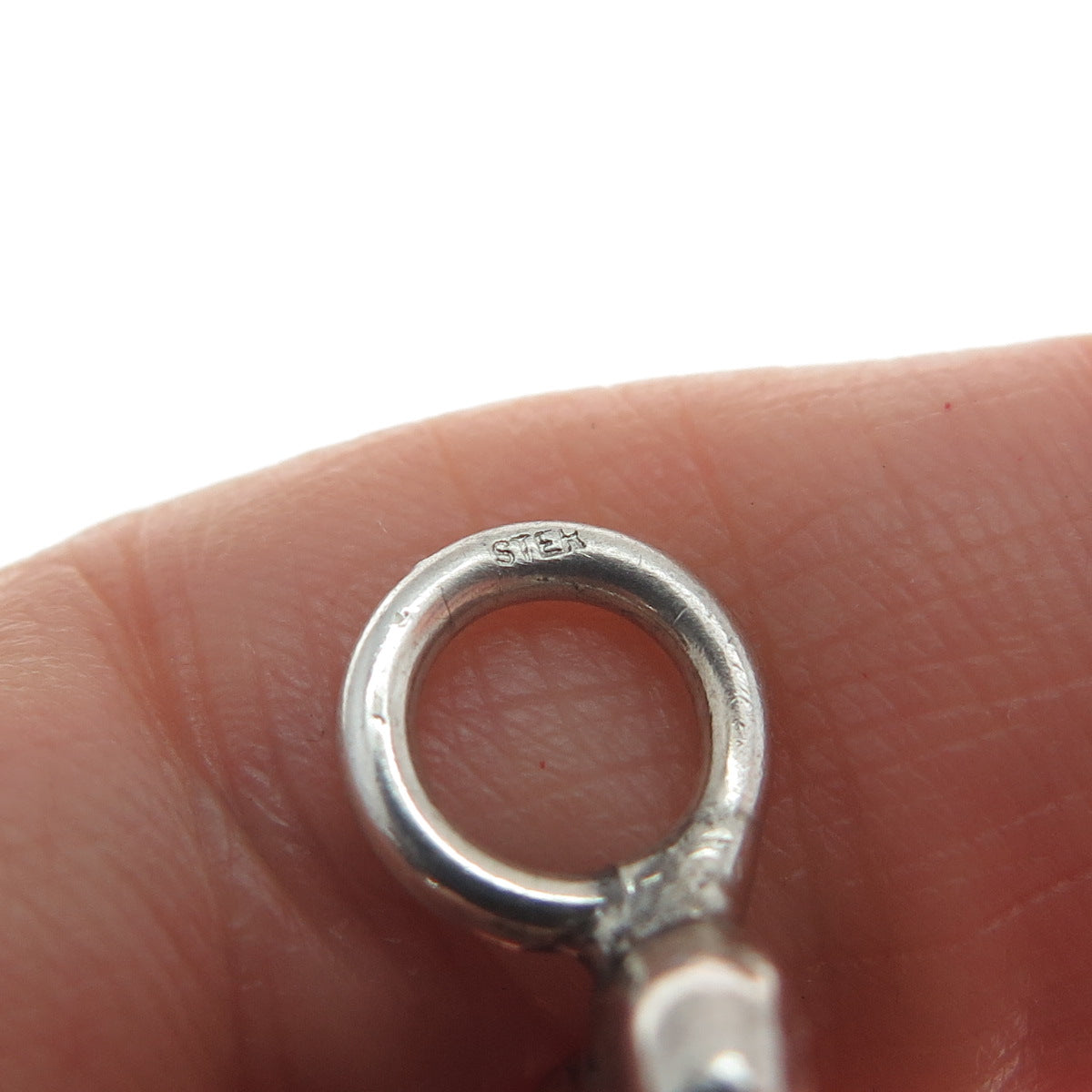 925 Sterling Silver Vintage Real Aventurine Modernist Brutalist Oxidized Pendant