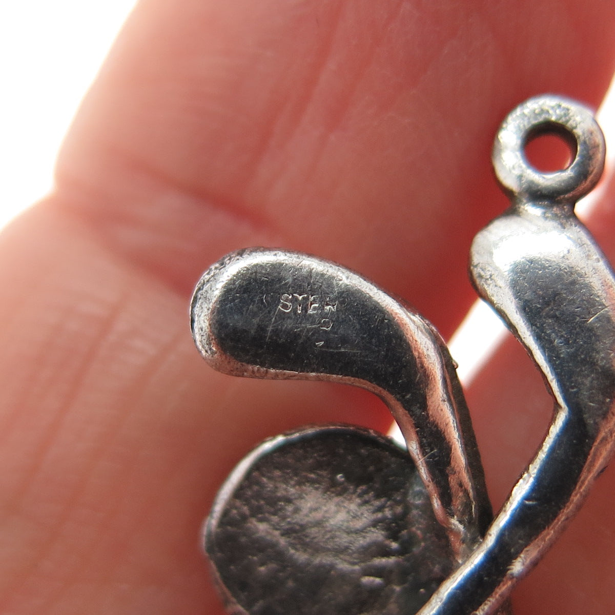 925 Sterling Silver Vintage Golf Club Oxidized Minimalist Charm Pendant