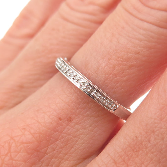 Jane Seymour 925 Sterling Silver Real Diamond Half Eternity Band Ring Size 7