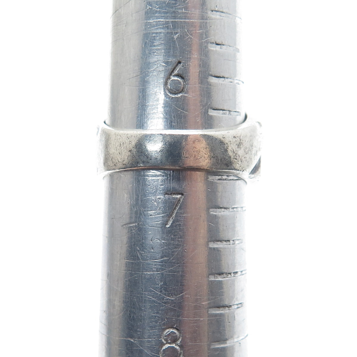 925 Sterling Silver 2-Tone Vintage Mexico Modernist Oxidized Ring Size 6.75