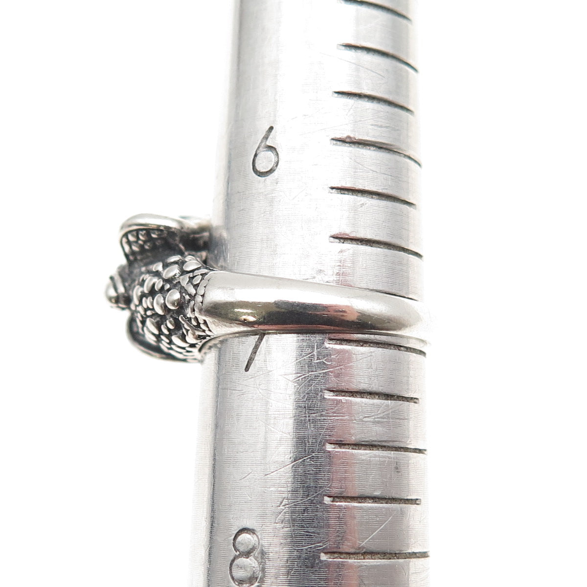 925 Sterling Silver Vintage Elephant Oxidized Ring Size 7